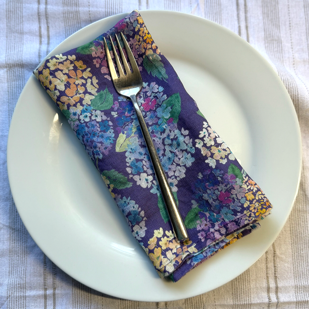 endless hydrangea linen napkins