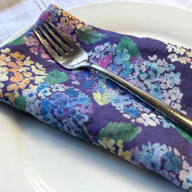 endless hydrangea linen napkins