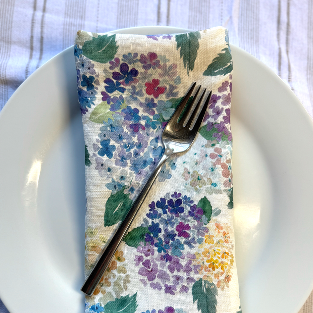 endless hydrangea linen napkins