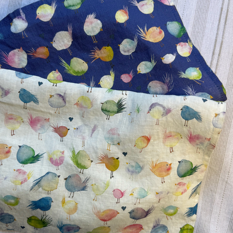 floofy birds linen napkins