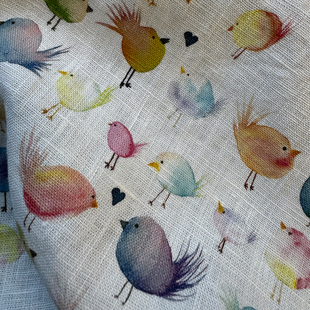 floofy birds linen napkins