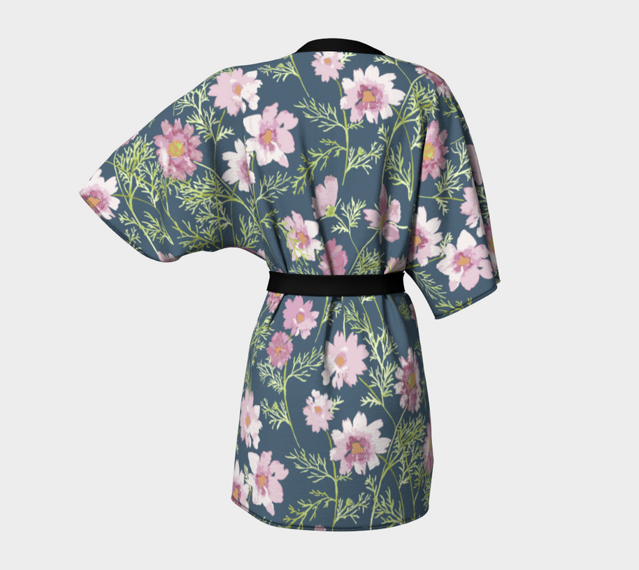 kimono robe in airy cosmos