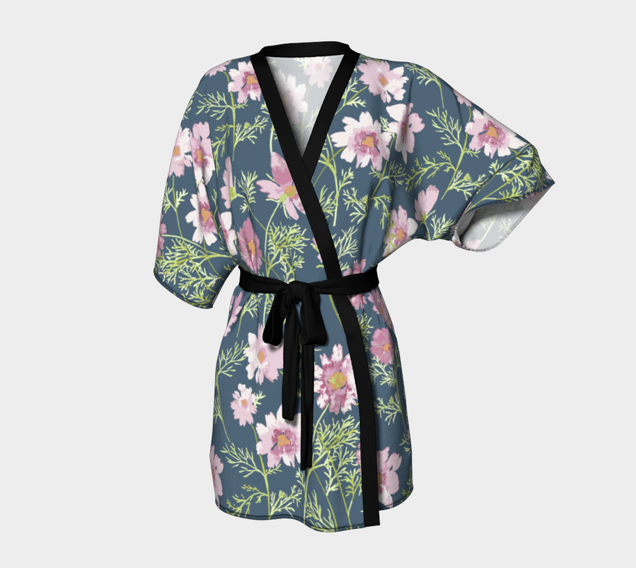 kimono robe in airy cosmos