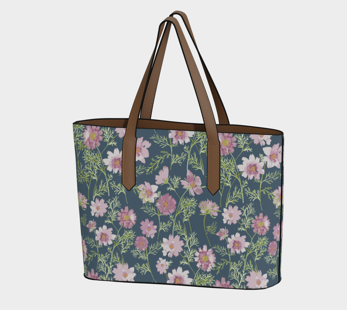vegan leather carryall tote in airy cosmos