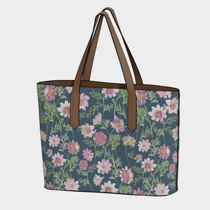 vegan leather carryall tote in airy cosmos