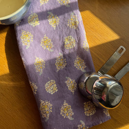 golden hydrangea clusters linen tea towel