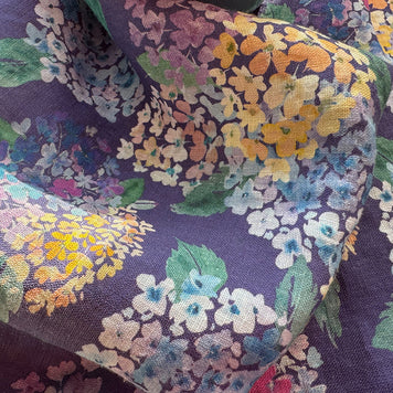 endless hydrangea linen tea towel
