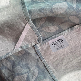 layered hydrangea leaves linen tea towel