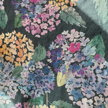 endless hydrangea linen tea towel