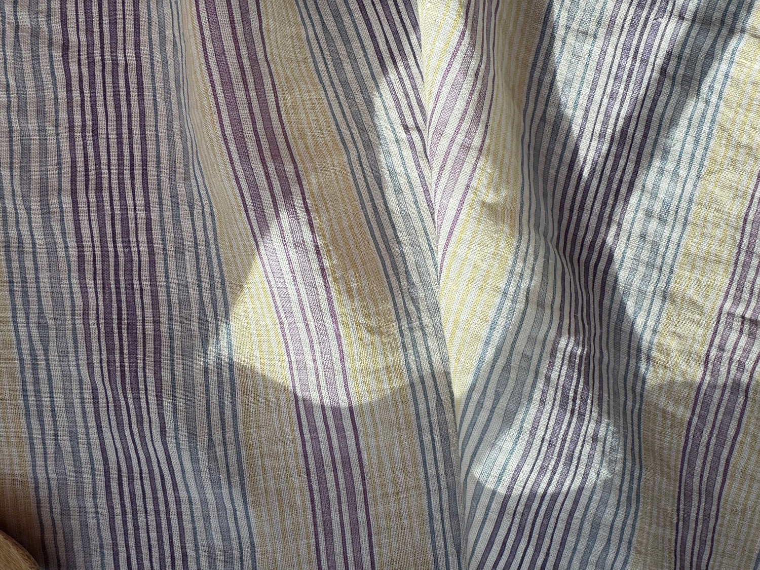 hydrangea stripes linen tea towel