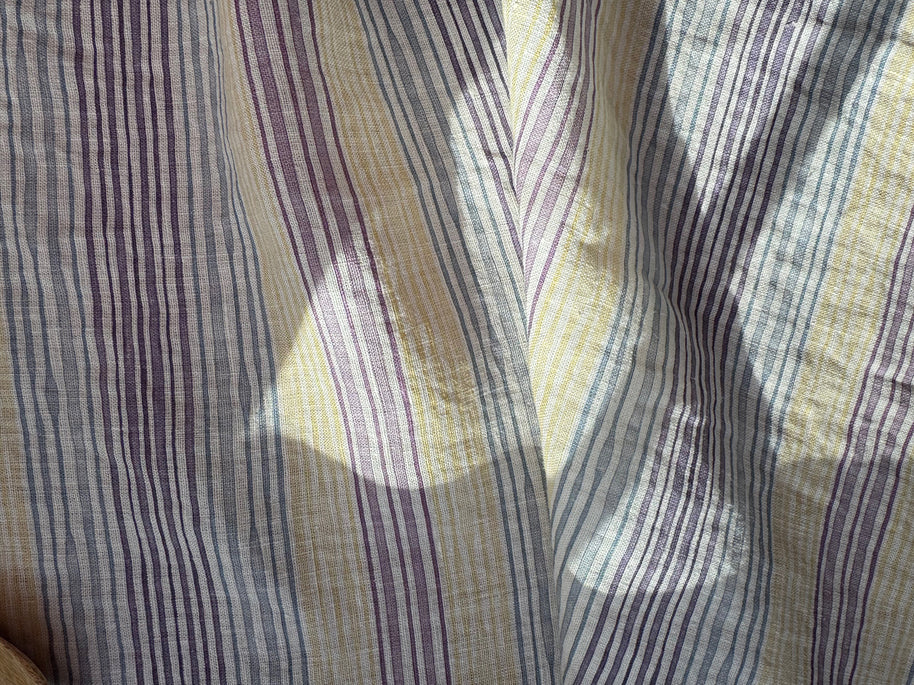 hydrangea stripes linen tea towel