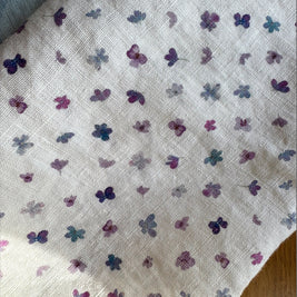 mini hydrangea blossoms linen tea towel