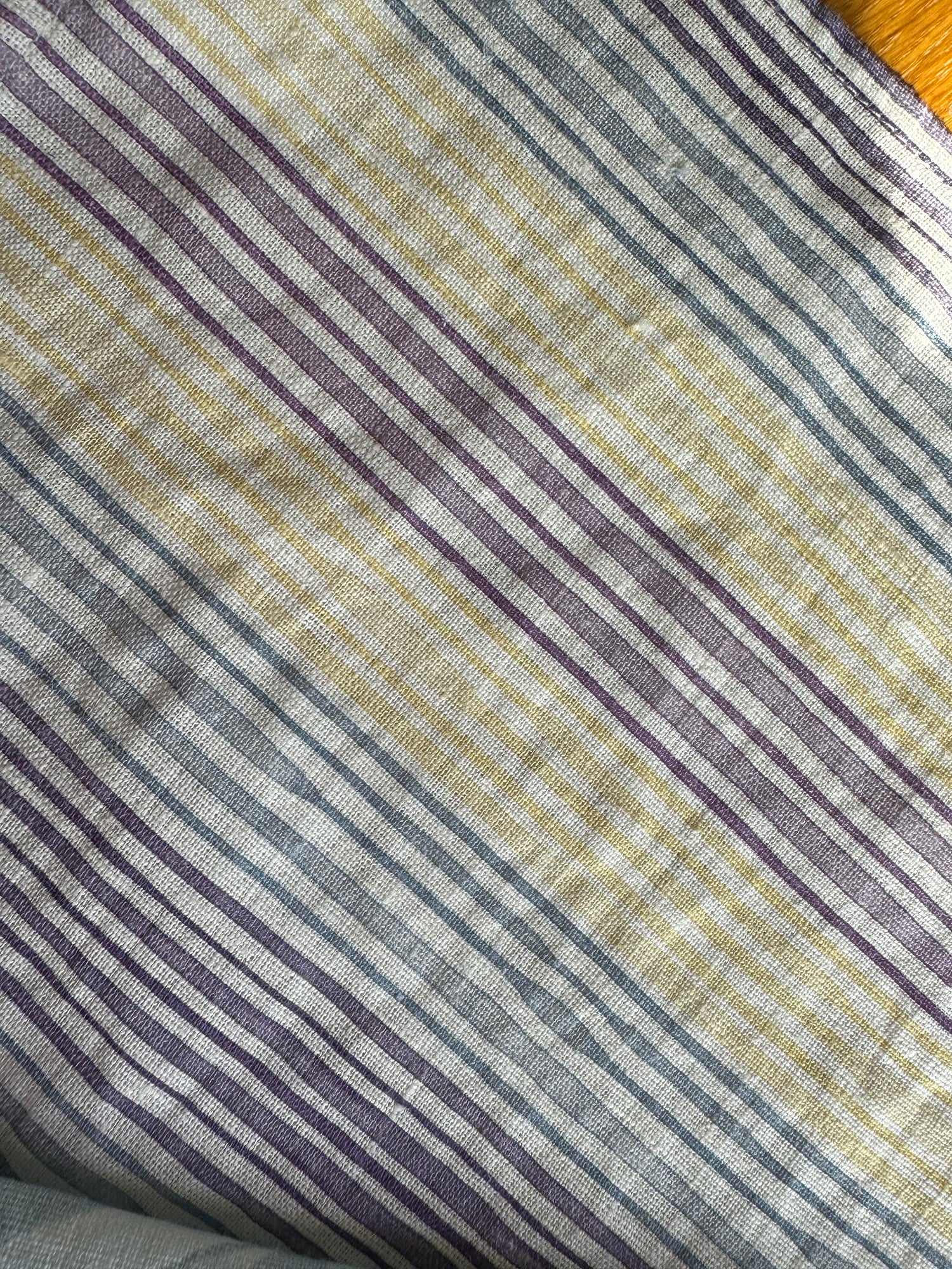 hydrangea stripes linen tea towel